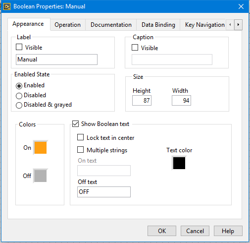 Labview radio button