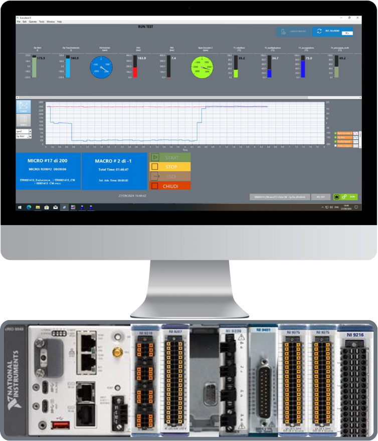 Test Sequencer con profili V/T programmabili
